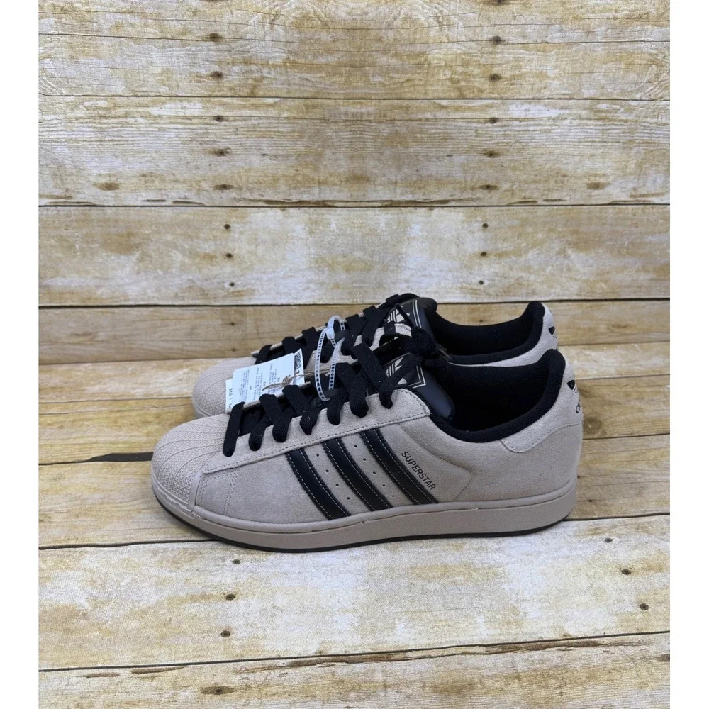 Adidas Superstar II Wonder Taupe Core Black Suede Shell Toe Mens 13 IH9320 NEW
